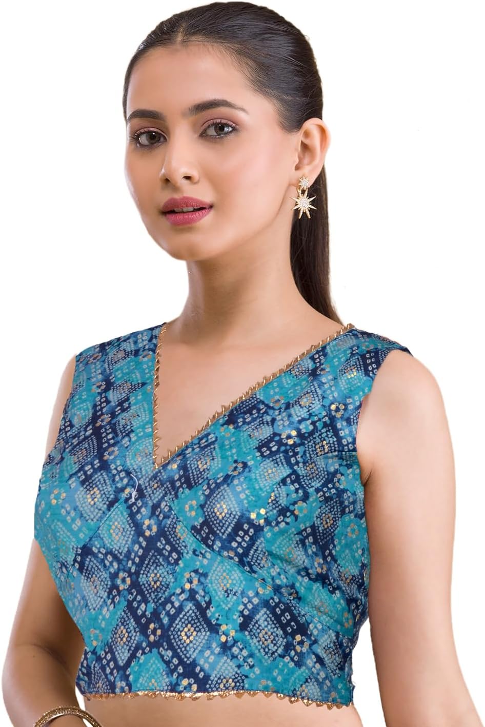 Chandrakala Backless Blouses for Women sarees,Readymade (B204-P)