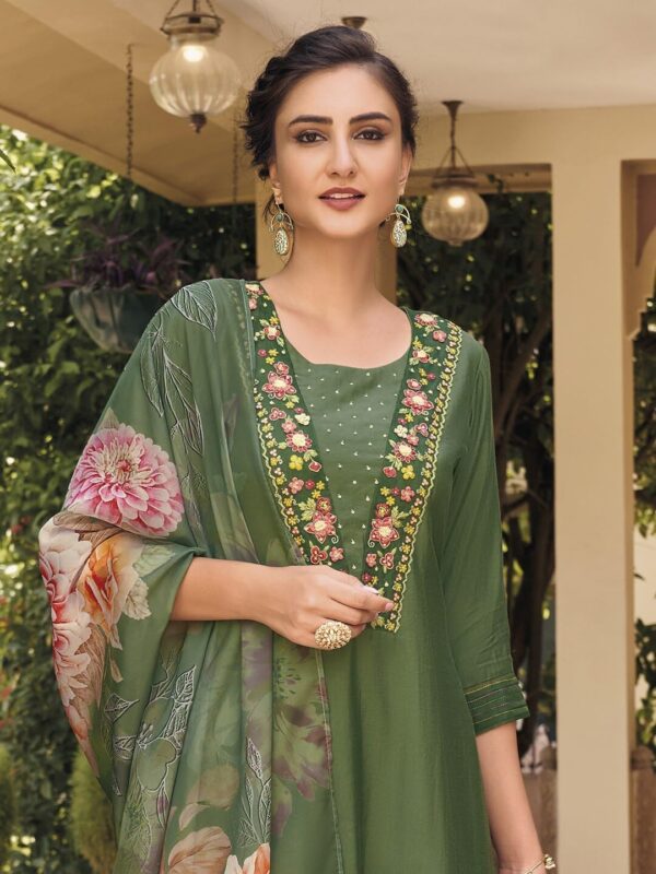 women Anarkali Dress, Alia cut kurti pant and Dupatta 3pc set for women dress - Image 4