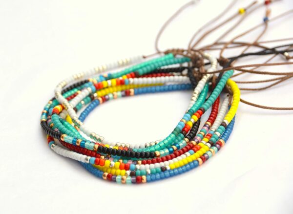 Anklet for Women, Unique Beaded Anklet, Native American Style, Green Turquoise Colorful Boho Hippie Beach Waterproof Anklet, Handmade by Tribes - Image 3