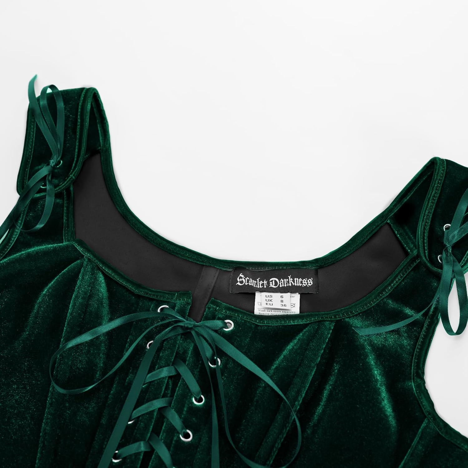 Scarlet Darkness Renaissance Corset Tops for Women Vintage Lace Up Overbust Velvet Bustier Bodice - Image 2