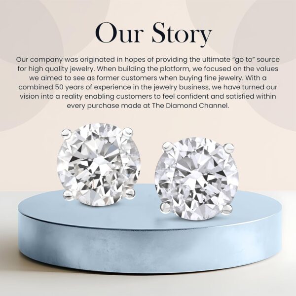 The Diamond Channel CERTIFIED 1 to 6 Carat LAB GROWN Solitaire Diamond Stud Earrings Round Cut 4 Prong Screw Back (F-G Color, VS1-VS2 Eye Clean Clarity) - Image 6