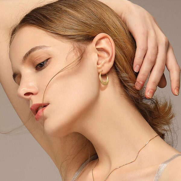 14K Gold Hoop Earrings for Women Small Gold Hoop Earrings 14K Gold Earrings Rotating Small Ball Design Comfortable Gold Earrings for Women Hoop Earrings Womens Jewelry (22mm, 25mm) - Image 8
