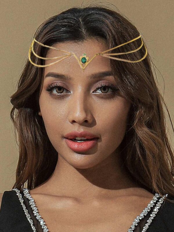 Aukmla Boho Head Chain Jewelry Gold Layered Headpiece Hair Chains Festival Halloween Prom Costume Headband Hair Accessories for Women - Image 6