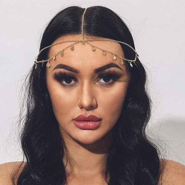 Aukmla Sequin Boho Head Chain Jewelry Headpiece Hair Chains Prom Festival Costume Headband Hair Accessories for Women - Image 7