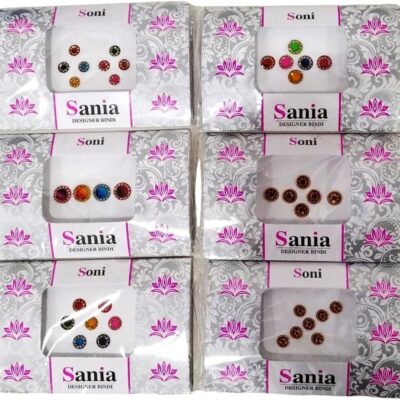 Indian Bindi Stickers Rhinestones Crystal Face Jewels 3 Pack Bindis for Women for Makeup Nailart Christmas DIY Art Crafts | Assorted Colors & Designs