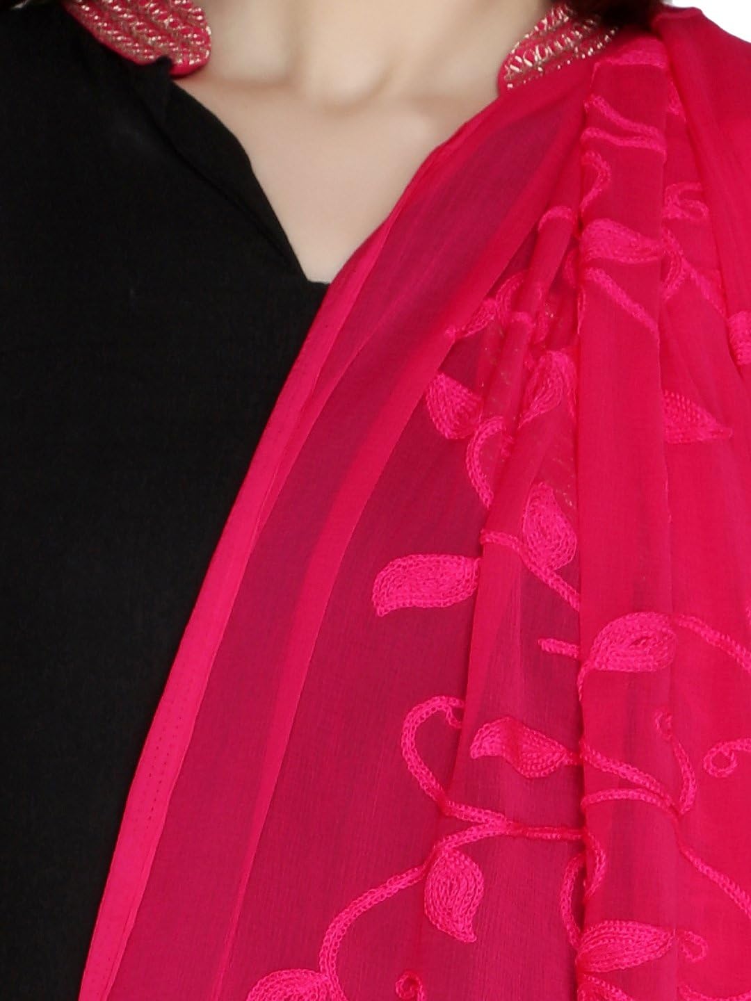 DUPATTA BAZAAR Woman's Embroidered Soft Chiffon Chunni,Dupatta, Stole - Image 6