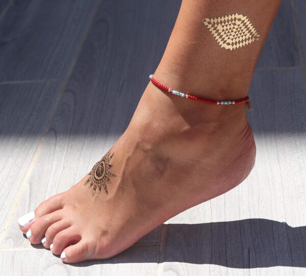Beaded Anklet for Women, Boho Bohemian Native American Hippie Style, Unique Colorful Waterproof Beach Anklet, Handmade by Tribes - Image 2