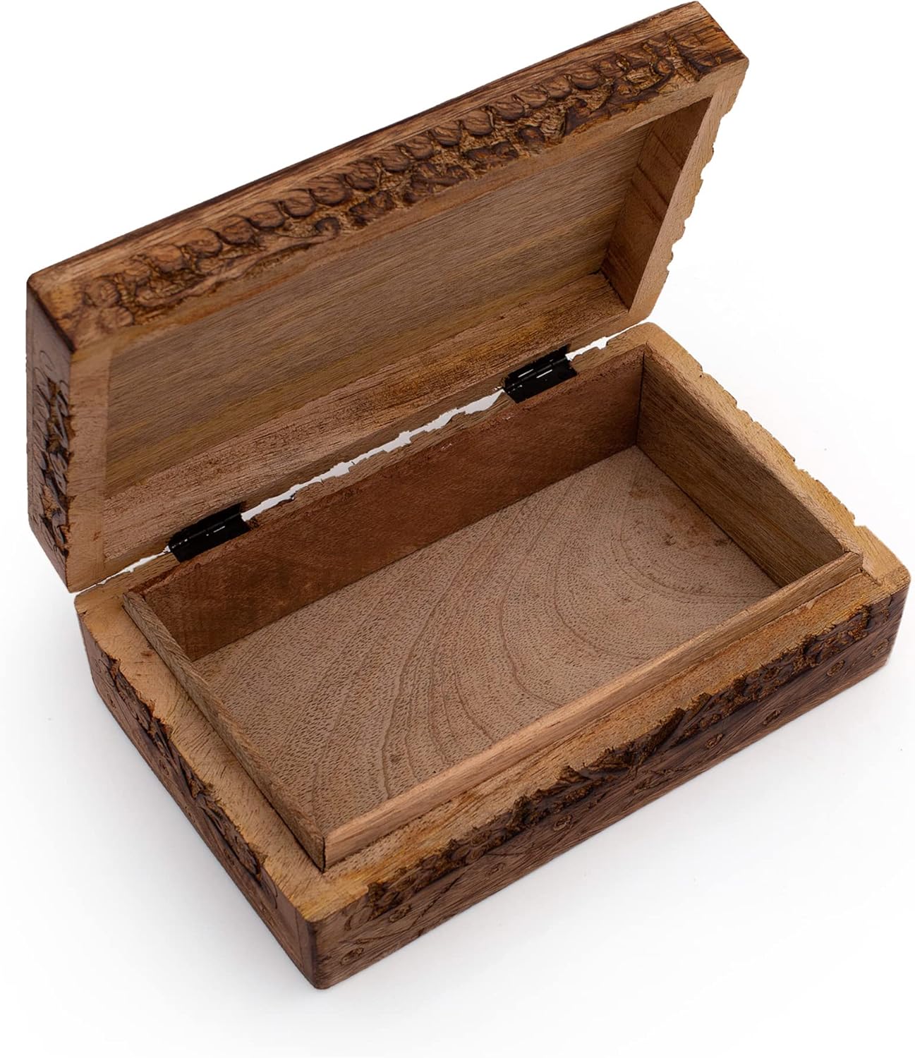 Great Birthday Gift Ideas Handmade Decorative Wooden Jewelry Box Jewelry Organizer Keepsake Box Treasure Chest Trinket Holder Watch Box Storage Box Housewarming Gifts Women - Image 6