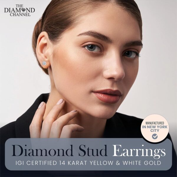 The Diamond Channel CERTIFIED 1 to 6 Carat LAB GROWN Solitaire Diamond Stud Earrings Round Cut 4 Prong Screw Back (F-G Color, VS1-VS2 Eye Clean Clarity) - Image 4