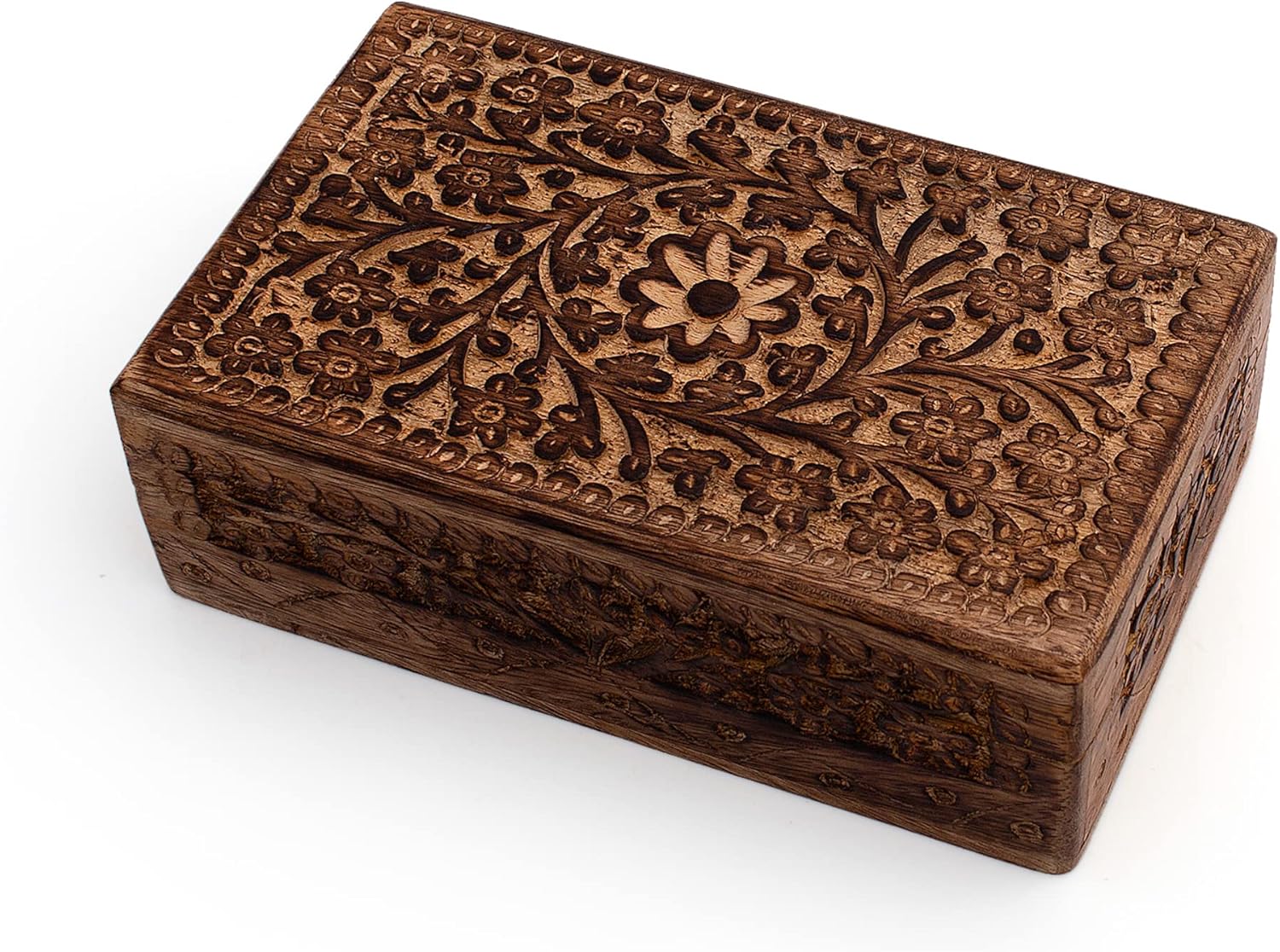 Great Birthday Gift Ideas Handmade Decorative Wooden Jewelry Box Jewelry Organizer Keepsake Box Treasure Chest Trinket Holder Watch Box Storage Box Housewarming Gifts Women - Image 3