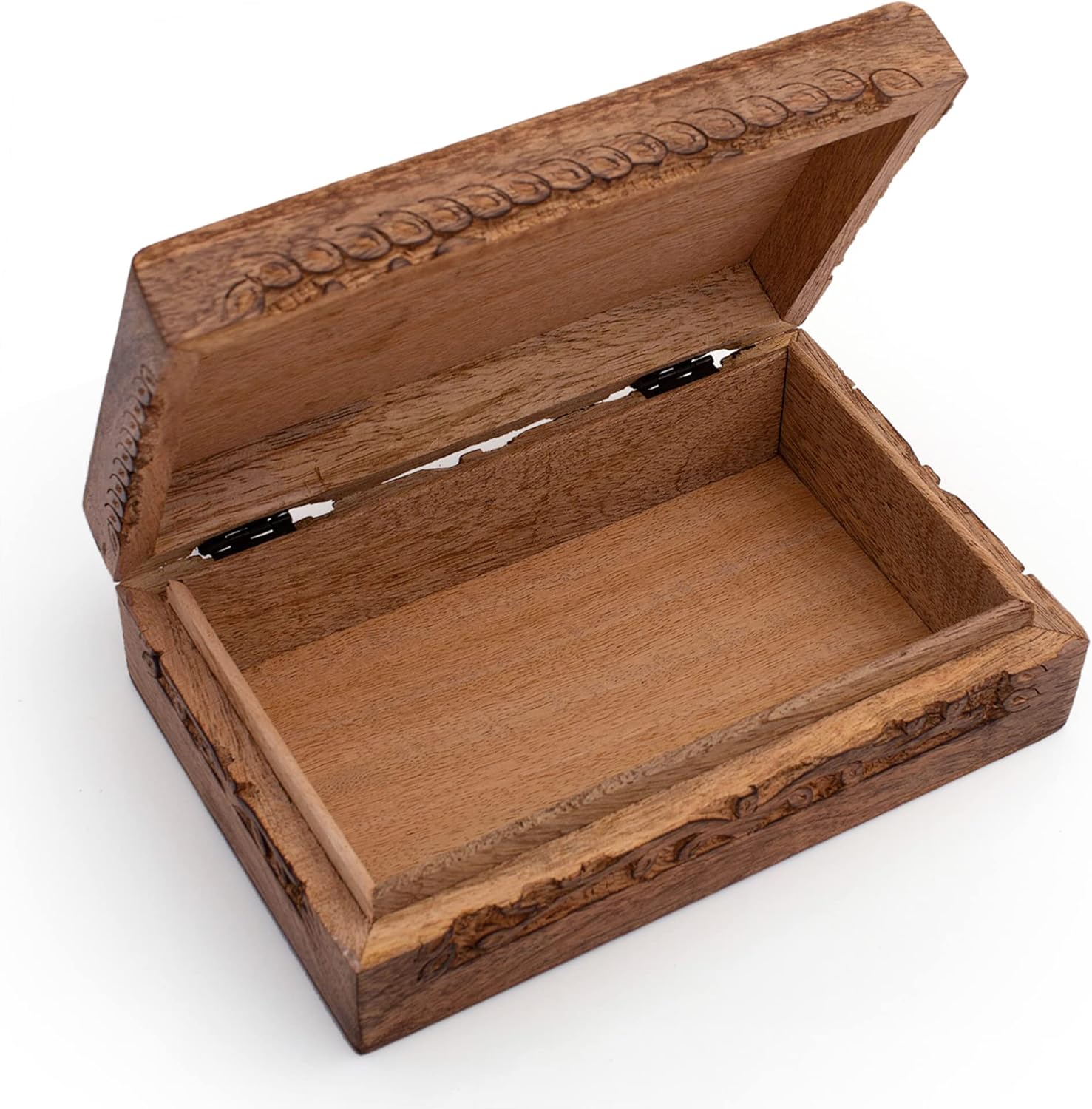 Great Birthday Gift Ideas Handmade Decorative Wooden Jewelry Box Jewelry Organizer Keepsake Box Treasure Chest Trinket Holder Watch Box Storage Box Housewarming Gifts Women - Image 6