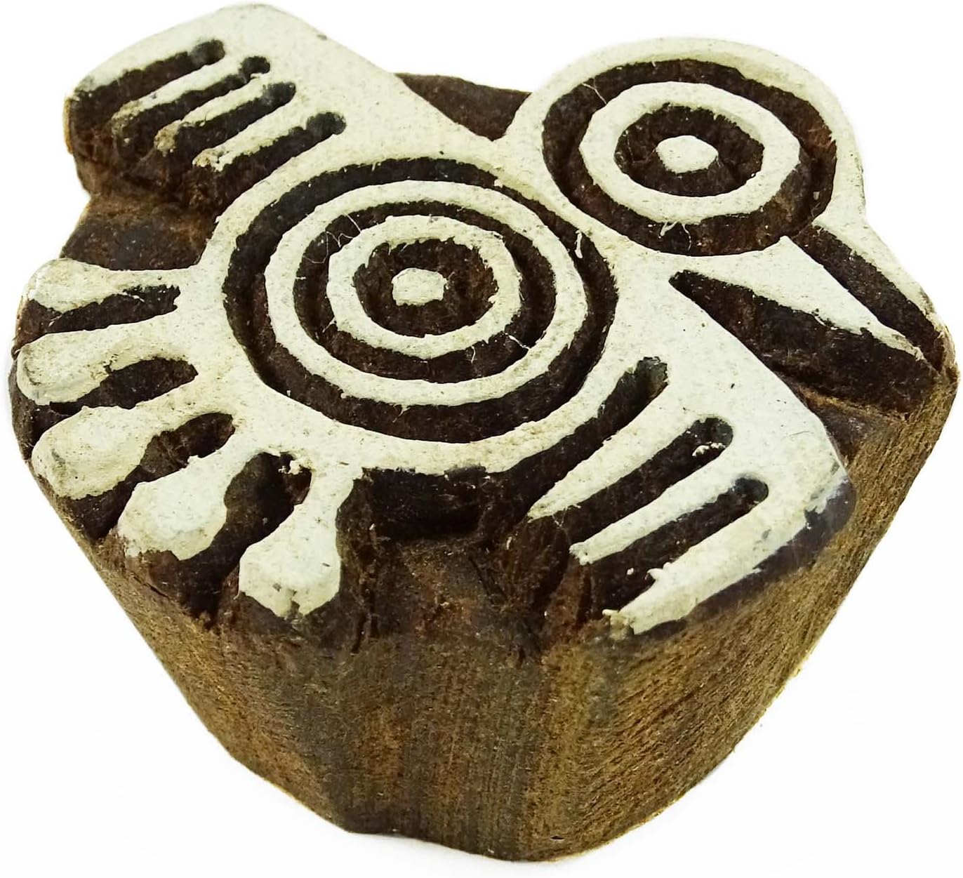 Indian Wooden Owl Printing Block Handcarved Wood Block Art Textile Printing Block - Image 2