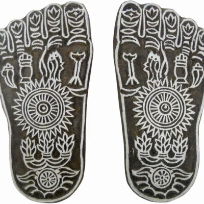 Auspicious Sacred Goddess Lakshmi Feet Wooden Block Stamp/Tattoo/Indian Textile Printing Block