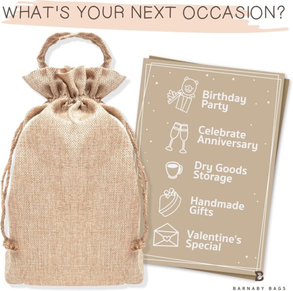 24 Pack - Burlap Bags with Drawstring 10" X 13" X 2" Jute Gift Bags Handle & Labels, Diy Craft, Wedding, Party Favor, Kitchen Storage, Rustic Multi-Use - Image 4