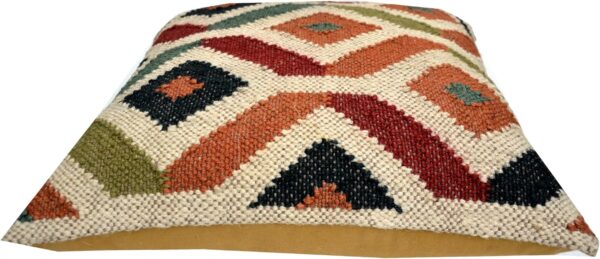 3 PCS Set of Vintage Decor Hand-Loom Design Square Jute Rug Pillow Kilim Cushion Cover 18x18 Beautiful Handmade Jute Rug - Image 4