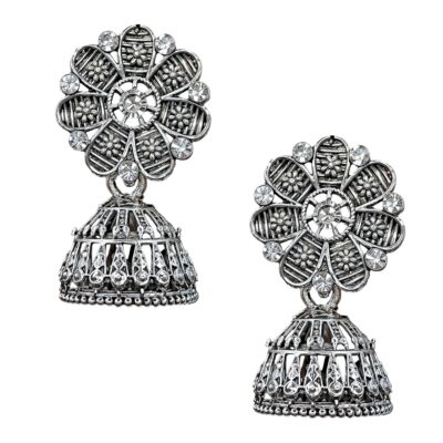 Jarkan Jhumka and Dangler Earrings for Women Traditional Handcrafted Indian Oxidized Ethnic Casual Dailywear OfficeWear, Light weight Oxidized Jhumki Jhumka Dangle Earrings Jewelry