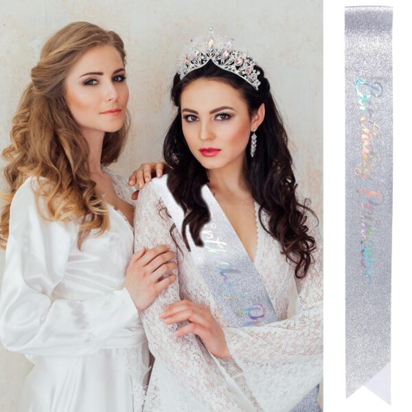 VELSCRUN AB Color Crystal Birthday Tiara Crowns for Women Girls Elegant Princess Crown Headband Birthday Girls Sash Happy Birthday Princess Party Decorations Birthday Cake Topper Hair Accessories - Image 2