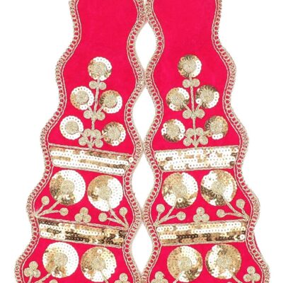 Decorative Ganesha Dupatta Silk Pooja Cloth Chunari Pooja Chunar Puja Article for Indian Traditional Cultural Festival Diwali Decoration for Idol Statue Frame Temple Decor(Size:-35Inchx5Inch)(Pink)