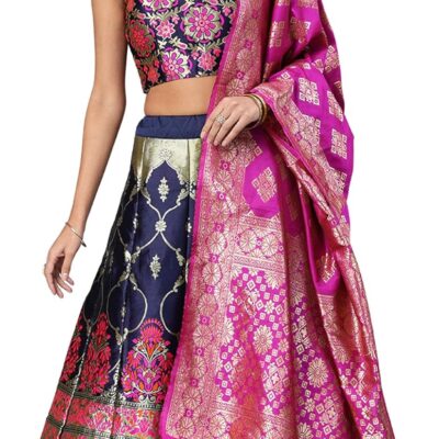 Lehenga Choli Set for Women, Handcrafted Indian Party Wear, Wedding Attire