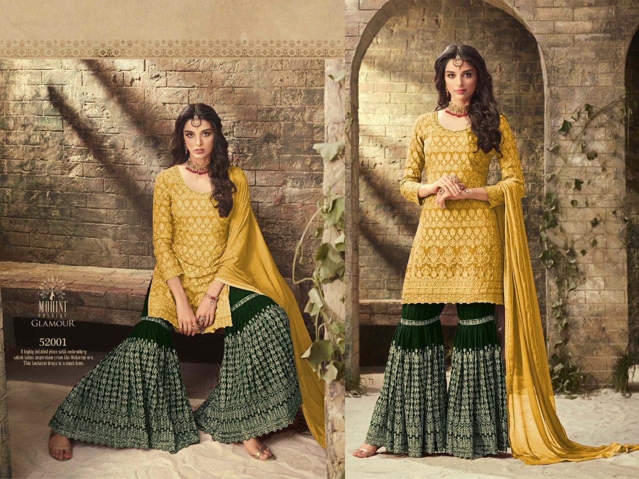 Delisa New Indian/Pakistani Bollywood Party Wear Sharara Style Salwar Kameez for Womens Ghoomar - Image 3