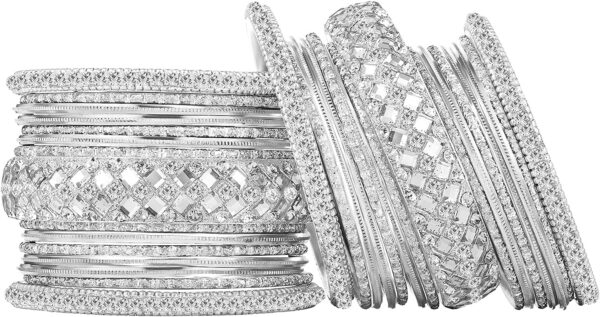Aheli Ethnic Colorful Metal Bangles Chudha Set Stone Studded Bangle Set Indian Wedding Wear Fashion Jewelry Gift for Women - Image 8