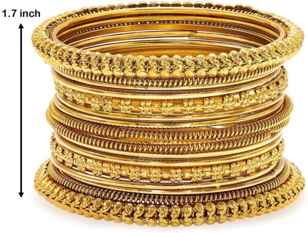 Aheli Tribal Traditional Antique Oxidised Silver Gold Bangles Combo Set Fashion Vintage Jewelry Gift for Women - Image 3