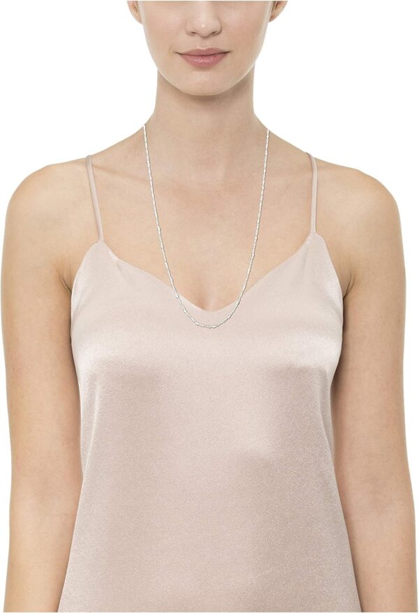 Amazon Essentials Sterling Silver Singapore Bead Chain Station Necklace (previously Amazon Collection) - Image 3