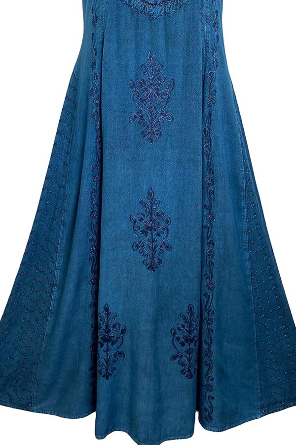 Agan Traders Women's 2024 Gothic Vintage Sleeveless Maxi Dress for Women - Short Sleeve Embroidered Long Sun Dress Gown - Image 6