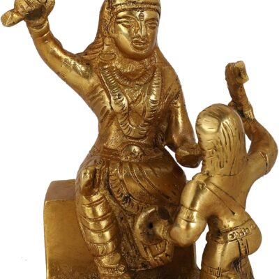 GURU JEE™ Brass Murti Hindu Goddess Maa Baglamukhi Idol Figurine Religious Gifts for Home Decor Pooja Mandir Temple