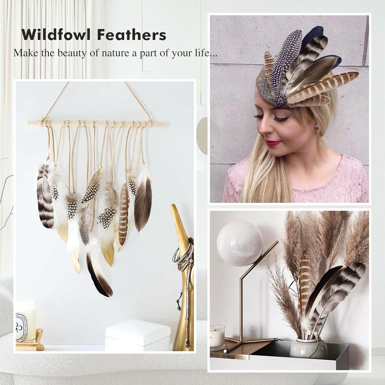 iHUFeather 40pcs Natural Pheasant Feathers Bulk Spotted Feathers 5 Styles Mixed Feathers for Crafts DIY Hat Floral Arrangements Wedding Home Decorations - Image 6