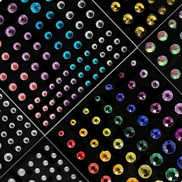 6 Sheets Bindi Dots Face Jewels Face Jewelry For Women Face Gems Stick On Eye Forehead Crystals Sticker Tears Rainbow Pearl Rhinestones For Makeup Party Festival Accessory Nail Art Decoration - Image 5