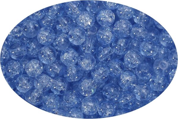 1050pcs Blue Crackle Glass Beads Handcrafted Round Lampwork Smooth Loose Beads for Bracelet & DIY Jewelry Making 6mm