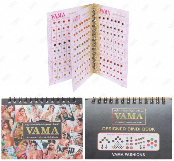 VAMA Multicolour Small Stone Indian Bindis Kumkum Forehead Sticker Bindiya Bindi Booklet for Girls & Women - 252 Diamond Sticker Bindis Book - Image 5