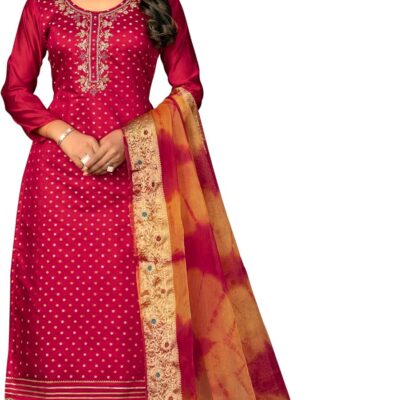 Stiched Designer Indian Style Embroidered Churidar Palazzo Salwar Suit For Women Party Ocasional Wear, Large