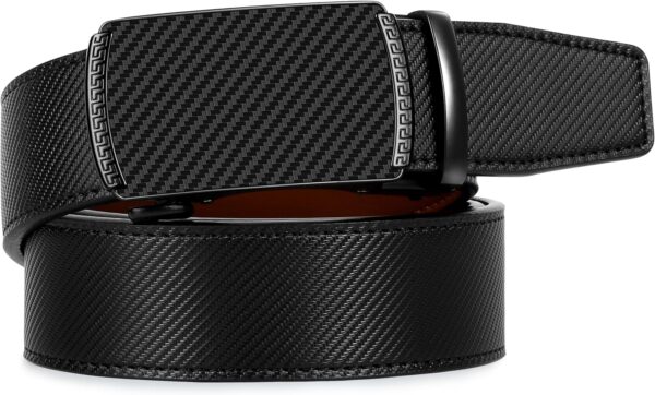 Zitahli Belt Men, Ratchet Belt Dress with 1 3/8" Premium Leather,Slide Belt with Easier Adjustable Automatic Buckle - Image 5