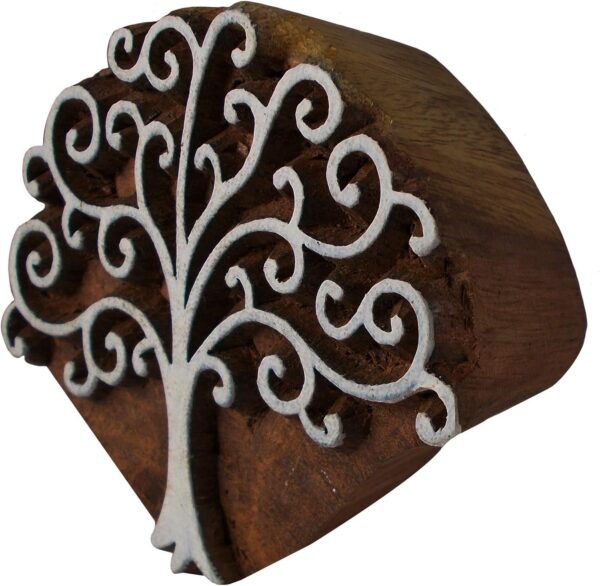 Tree Wooden Textile Printing Block Art Clay Potter Craft Henna Tattoo Scrapbook Stamps - Image 2
