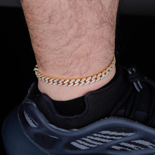 TOPGRILLZ Gold Anklets for Women Cuban Link Anklets Iced out Faux Diamond Chunky Ankle Bracelets 8mm 14K Gold Silver Plated Minimalist Fashion Foot Jewelry - Image 9