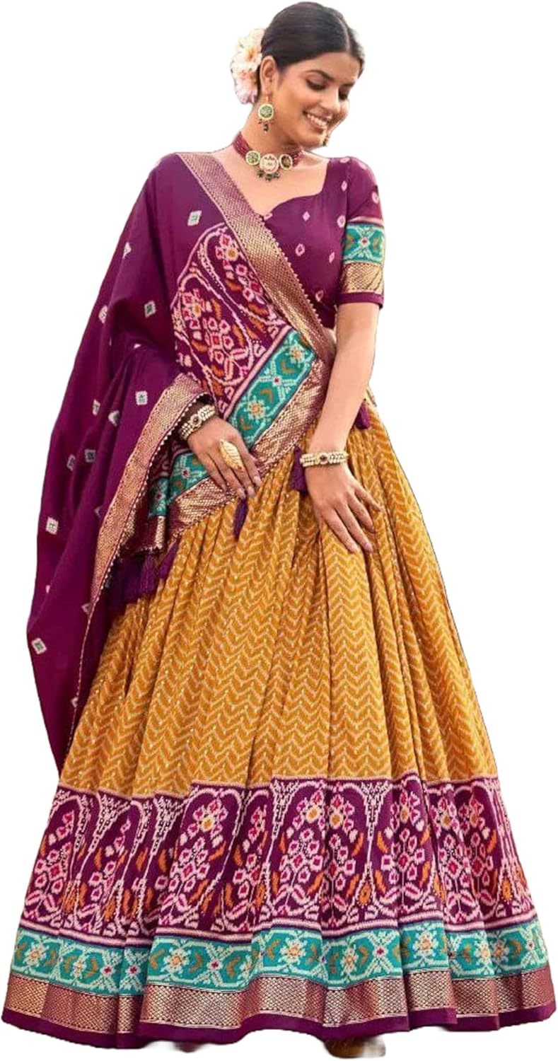 Diwali Speacial indian ready to wear Chaniya choli for women flared lehenga with stitched blouse M-2