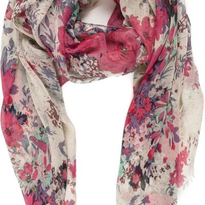 MELIFLUOS DESIGNED IN SPAIN Scarf for Women Lightweight Floral Flower Scarves for Fall Winter Shawl Wrap