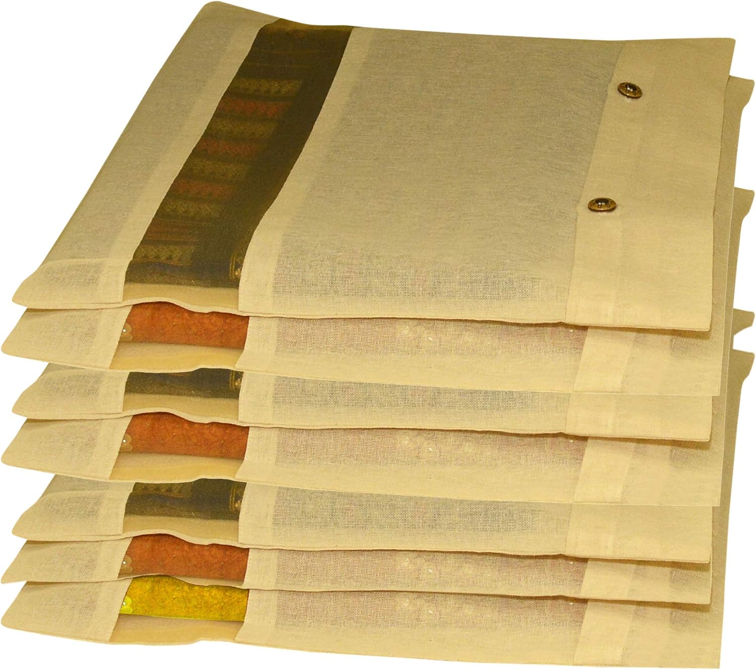 New Premium Cotton Saree Covers with Net Window (16" by 14") Set of 6 - Image 3