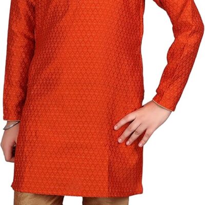 Kid's Indian Clothing Traditional Wear Silk Kurta Sets for Boys | Pack Of 1 (S-129)