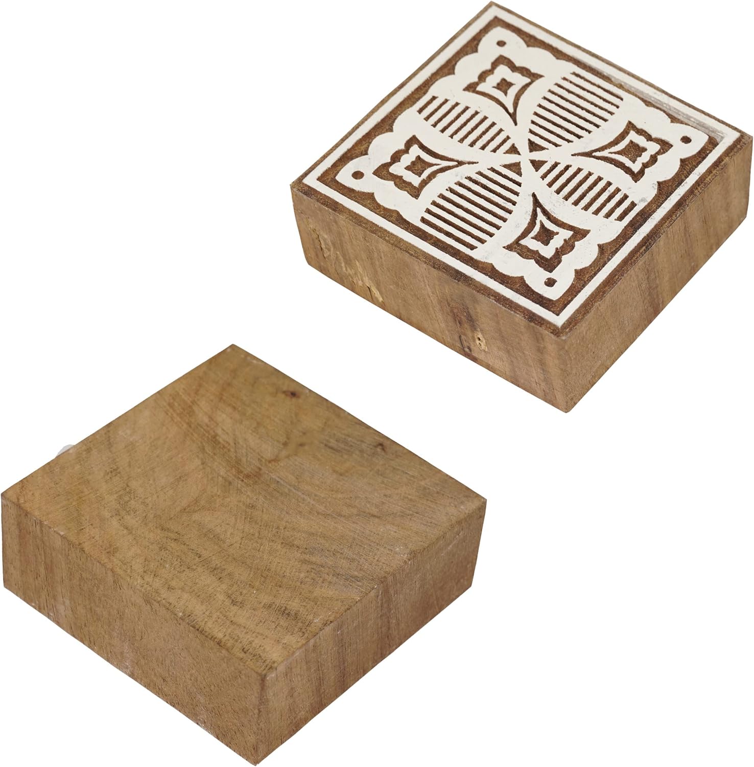 IBA Indianbeautifulart Textile Printing Block Geometric Hand Carved Wooden Stamp Wood Block Printing Textile Stamps for Fabric/Pottery Blocks,3 Inch - Image 3