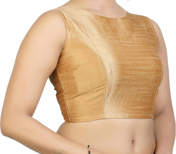 Women's Silk Sleeveless Readymade Saree Blouse - Image 3