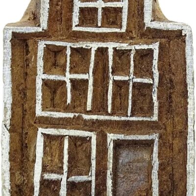 Brown House Handcarved Wooden Decorative Blockprint Textile Printing Block