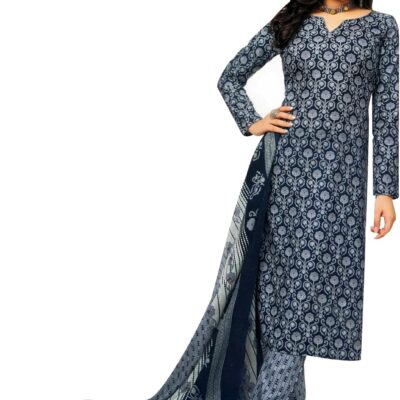 ladyline 100% Cotton Cool Printed Salwar Kameez with Pants and Lawn Dupatta