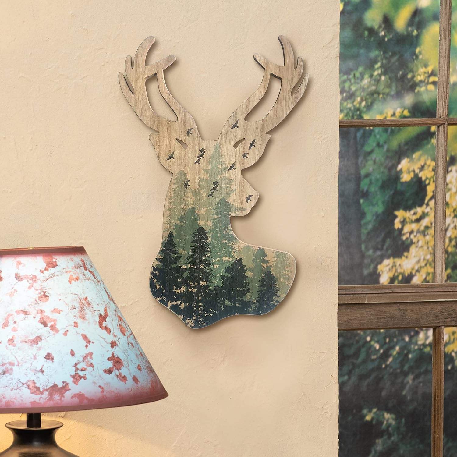 Limygus Wall Hanging Decor Deer Head Wall Art MDF, 10x16 inches, Unframed, Indoor, Home Office, Bathroom, Bedroom, Living Room, Wood, Art Deco, 0.66lbs - Image 5