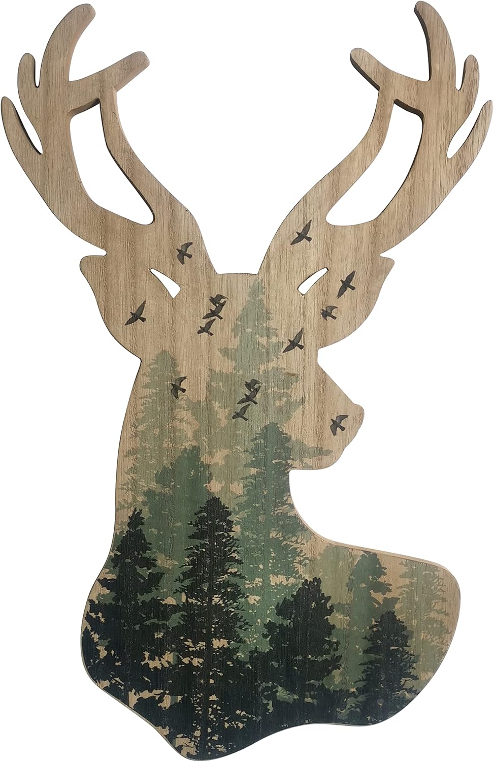 Limygus Wall Hanging Decor Deer Head Wall Art MDF, 10x16 inches, Unframed, Indoor, Home Office, Bathroom, Bedroom, Living Room, Wood, Art Deco, 0.66lbs
