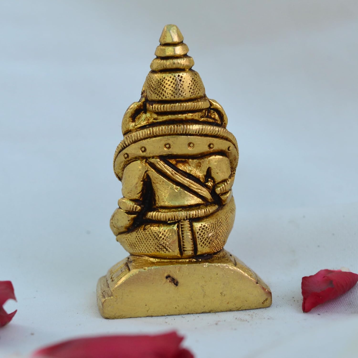 Brass Kuber Maharaj Statue Idol (2.25inch 120 gram) God of Treasure Wealth Deity Figurine Diwali Worship Home Decor Kubera Kuvera Dhanpati Vaisravana Raja Murti Sculpture Gift Puja Room (Model 3) - Image 2