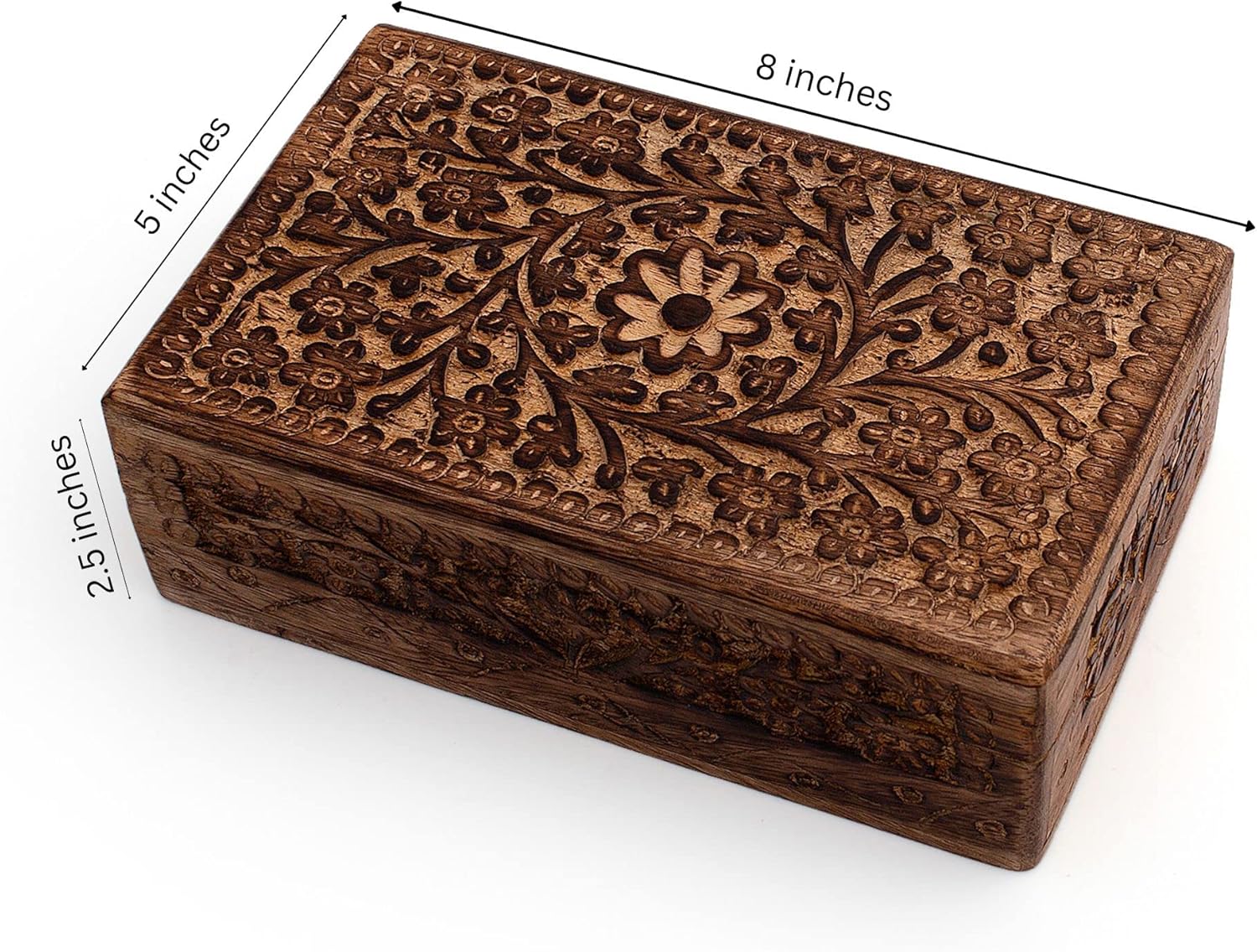 Great Birthday Gift Ideas Handmade Decorative Wooden Jewelry Box Jewelry Organizer Keepsake Box Treasure Chest Trinket Holder Watch Box Storage Box Housewarming Gifts Women - Image 8