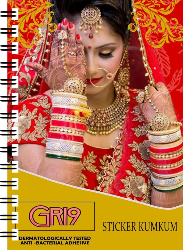 960 Multicolour Bollywood Forehead Stickers Adhesive Body Jewel 10 Page Book of Different Sized Tattoo Bindi Round Dot Circle (960 PC Bindi Book) - Image 5